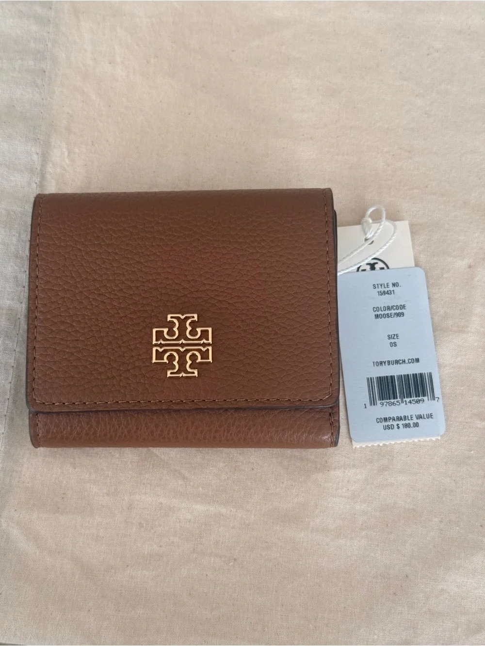New Tory Burch Britten adjustable shoulder Leather bag with Matching Wallet